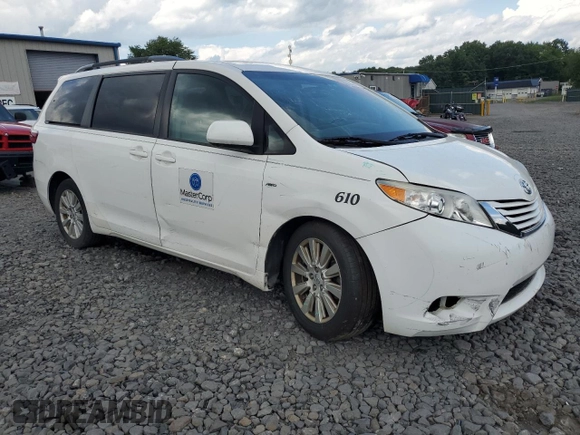 2017 Toyota Sienna LE with VIN 5TDJZ3DC3HS171060, listed as a Copart auction lot 65908415 with 108,082 mi miles and Salvage title. Bid and sale history available at DreamBid. Image 4.