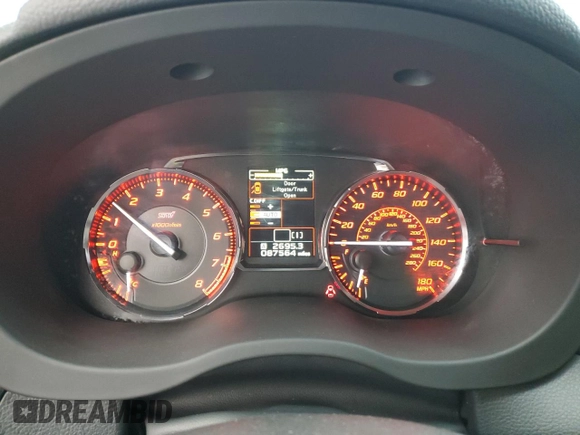 2016 Subaru WRX STI with VIN JF1VA2M6XG9817081, listed as a Copart auction lot 87374724 with 87,564 mi miles and Salvage title. Bid and sale history available at DreamBid. Image 9.