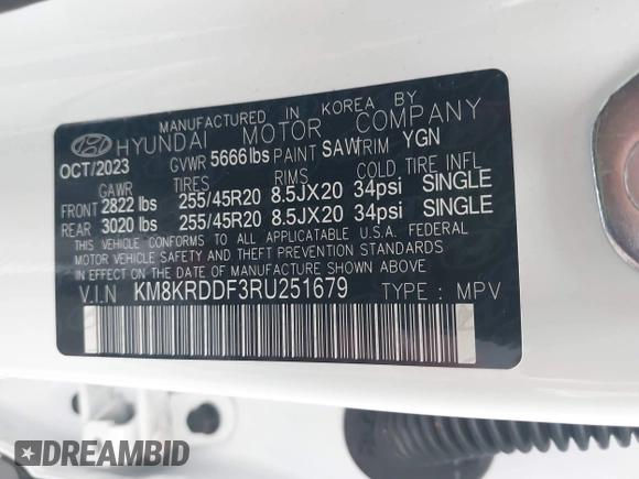 2024 Hyundai Ioniq 5 Limited with VIN KM8KRDDF3RU251679, listed as a IAAI auction lot 42408641 with 14,826 mi miles and . Bid and sale history available at DreamBid. Image 9.