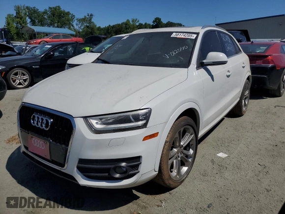 2015 Audi Q3 Premium Plus with VIN WA1EFCFS6FR012070, listed as a Copart auction lot 58174205 with 158,918 mi miles and Clean title. Bid and sale history available at DreamBid. Image 1.