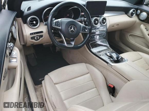 2017 Mercedes-Benz C 300 with VIN WDDWJ4JB3HF386989, listed as a Copart auction lot 51231535 with Not Provided miles and Salvage Title. Bid and sale history available at carsss.com. Image 8.