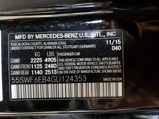 2016 Mercedes-Benz C 450 AMG with VIN 55SWF6EB4GU124353, listed as a Copart auction lot 61835685 with 85,125 mi miles and Salvage title. Bid and sale history available at DreamBid. Image 13.