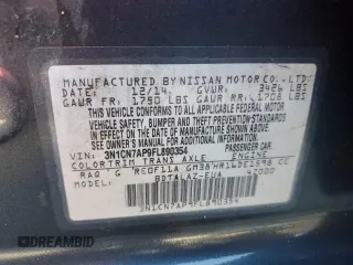 2015 Nissan Versa SV with VIN 3N1CN7AP9FL890354, listed as a Copart auction lot 49797575 with 140,452 mi miles and Salvage title. Bid and sale history available at DreamBid. Image 12.