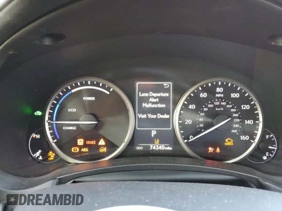 2019 Lexus NX 300h with VIN JTJBJRBZ3K2104153, listed as a Copart auction lot 54352025 with 74,340 mi miles and Salvage title. Bid and sale history available at DreamBid. Image 9.