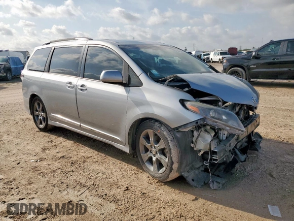 2015 Toyota Sienna SE with VIN 5TDXK3DC0FS636468, listed as a Copart auction lot 60164835 with 146,390 mi miles and Salvage title. Bid and sale history available at DreamBid. Image 4.