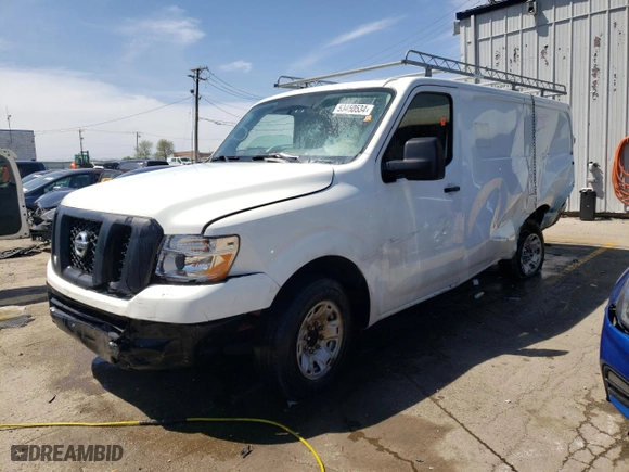 2016 Nissan NV S with VIN 1N6BF0KM2GN810649, listed as a Copart auction lot 53450534 with 0 mi miles and Salvage Title. Bid and sale history available at carsss.com. Image 1.
