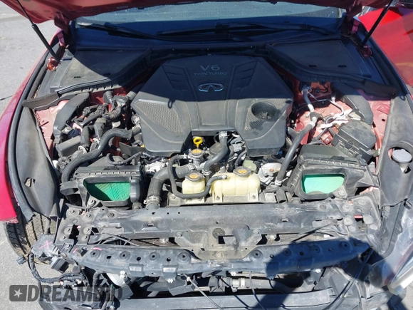 2019 Infiniti Q50 RED SPORT 400 with VIN JN1FV7AP8KM760885, listed as a IAAI auction lot 41794933 with 119,321 mi miles. Bid and sale history available at carsss.com. Image 10.