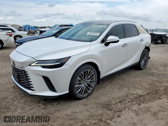 2023 Lexus RX 350 z VIN 2T2BAMBA4PC008617, wystawiony jako Copart lot #58794245 z przebiegiem 44 600 mil mil oraz Szkoda całkowita • Salvage title. Historia ofert i sprzedaży dostępna na DreamBid. Obrazek 1.