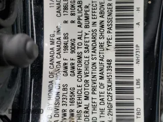 2018 Honda Civic Sedan LX with VIN 2HGFC2F5XJH513948, listed as a Copart auction lot 52811905 with 67,568 mi miles and Salvage Title. Bid and sale history available at carsss.com. Image 14.