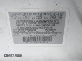2016 Nissan Versa S with VIN 3N1CN7APXGL823456, listed as a IAAI auction lot 42685323 with 93,178 mi miles and . Bid and sale history available at DreamBid. Image 9.