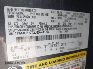 2018 Ford Expedition Limited with VIN 1FMJU1KT2JEA44166, listed as a IAAI auction lot 42631800 with 106,898 mi miles and . Bid and sale history available at DreamBid. Image 9.
