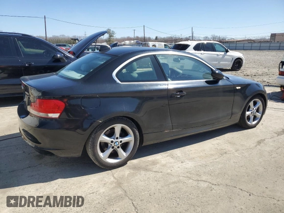 2009 BMW 1 Series 128i with VIN WBAUP93519VF48985, listed as a Copart auction lot 50715925 with 105,590 mi miles and Salvage title. Bid and sale history available at DreamBid. Image 3.