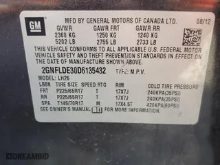 2013 Chevrolet Equinox LT with VIN 2GNFLDE30D6135432, listed as a Copart auction lot 45725925 with 145,721 mi miles and Clean Title. Bid and sale history available at carsss.com. Image 13.