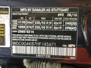 2017 Mercedes-Benz GLC with VIN WDC0G4KB7HF145671, listed as a Copart auction lot 42650365 with 0 mi miles and Clean Title. Bid and sale history available at carsss.com. Image 12.