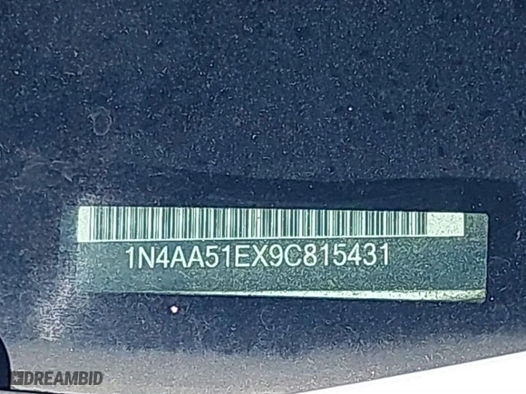 2009 Nissan Maxima 3.5 SV w/Sport Pkg with VIN 1N4AA51EX9C815431, listed as a IAAI auction lot 41829122 with 184,249 mi miles. Bid and sale history available at carsss.com. Image 9.
