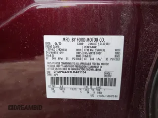 2020 Ford Edge SEL with VIN 2FMPK4J91LBA81134, listed as a IAAI auction lot 41868780 with 74,189 mi miles and . Bid and sale history available at DreamBid. Image 9.
