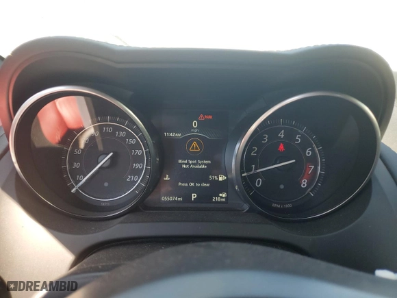 2016 Jaguar F-TYPE R with VIN SAJWJ6DL9GMK27674, listed as a Copart auction lot 68377194 with 55,074 mi miles and Salvage Title. Bid and sale history available at carsss.com. Image 9.