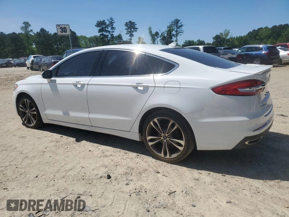 2019 Ford Fusion Titanium with VIN 3FA6P0K98KR233733, listed as a Copart auction lot 51134095 with 184,572 mi miles and Clean Title. Bid and sale history available at carsss.com. Image 2.