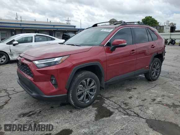 2025 Toyota RAV4 Hybrid XLE Premium with VIN 2T3B6RFV0SW084219, listed as a Copart auction lot 56178785 with 10,726 mi miles and Salvage title. Bid and sale history available at DreamBid. Image 1.