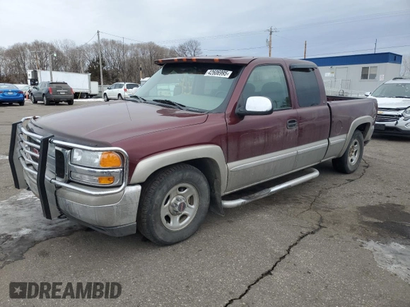 2000 GMC New Sierra 1500 SL with VIN 2GTEC19V1Y1185757, listed as a Copart auction lot 42606995 with 113,635 mi miles and Salvage Title. Bid and sale history available at carsss.com. Image 1.