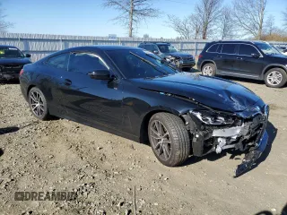 2021 BMW 4 Series 430i xDrive with VIN WBA73AP01MCG48601, listed as a Copart auction lot 50017695 with 37,645 mi miles and Salvage Title. Bid and sale history available at carsss.com. Image 4.