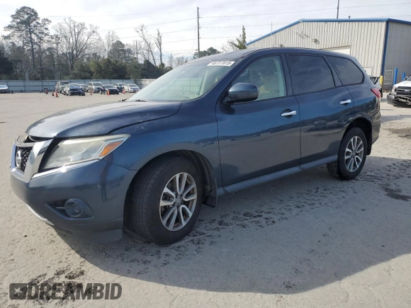 2013 Nissan Pathfinder SL with VIN 5N1AR2MN3DC671576, listed as a Copart auction lot 46727815 with 124,834 mi miles and Salvage Title. Bid and sale history available at DreamBid. Image 1.