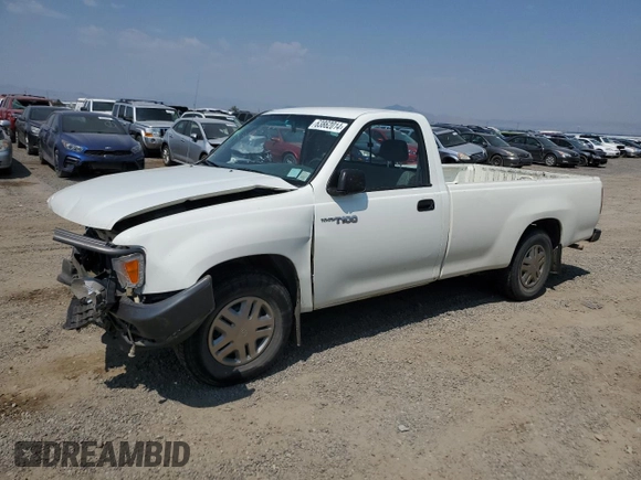 1993 Toyota T100 DX z VIN JT4VD10A5P0010588, wystawiony jako Copart lot #63862014 z przebiegiem 295 012 mil mil oraz Czysty tytuł • Clean title. Historia ofert i sprzedaży dostępna na DreamBid. Obrazek 1.