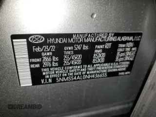 2022 Hyundai Santa Fe Calligraphy with VIN 5NMS54AL0NH436655, listed as a Copart auction lot 37753213 with 8,958 mi miles. Bid and sale history available at carsss.com. Image 13.