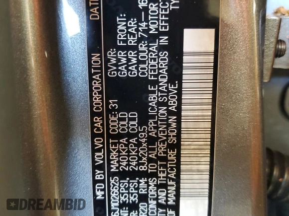 2018 Volvo V90 z VIN YV4A22NL6J1026625, wystawiony jako Copart lot #48945545 z przebiegiem 108 622 mil mil oraz Szkoda całkowita • Salvage title. Historia ofert i sprzedaży dostępna na DreamBid. Obrazek 13.