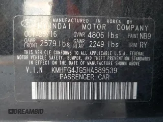 2017 Hyundai Azera z VIN KMHFG4JG5HA589539, wystawiony jako Copart lot #85772794 z przebiegiem 108 845 mil mil oraz Szkoda całkowita • Salvage title. Historia ofert i sprzedaży dostępna na DreamBid. Obrazek 13.