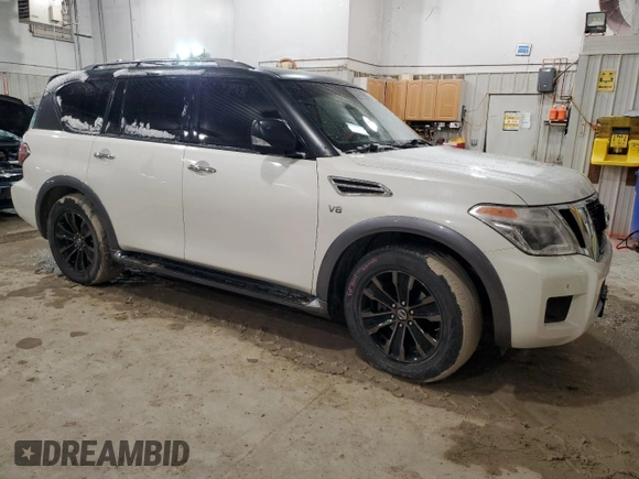 2018 Nissan Armada Platinum with VIN JN8AY2NE0J9730294, listed as a Copart auction lot 47524605 with 154,265 mi miles and Salvage Title. Bid and sale history available at carsss.com. Image 4.