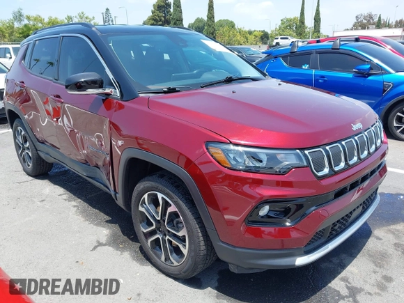 2022 Jeep Compass High Altitude with VIN 3C4NJDCB3NT111272, listed as a IAAI auction lot 42552503 with 27,246 mi miles and . Bid and sale history available at DreamBid. Image 1.