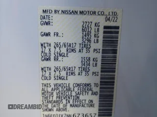 2022 Nissan Frontier SV with VIN 1N6ED1FK7NN673657, listed as a Copart auction lot 42993755 with 26,616 mi miles and Salvage Title. Bid and sale history available at carsss.com. Image 14.