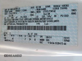 2008 Ford Econoline Cargo Commercial z VIN 1FTNE24L78DB05730, wystawiony jako Copart lot #41569145 z przebiegiem 500 687 mil mil oraz Nie do naprawy. Historia ofert i sprzedaży dostępna na DreamBid. Obrazek 13.