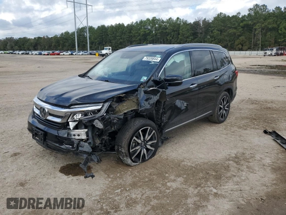 2021 Honda Pilot Touring 8-Passenger with VIN 5FNYF5H96MB000075, listed as a Copart auction lot 79339844 with 53,078 mi miles and Salvage Title. Bid and sale history available at DreamBid. Image 1.