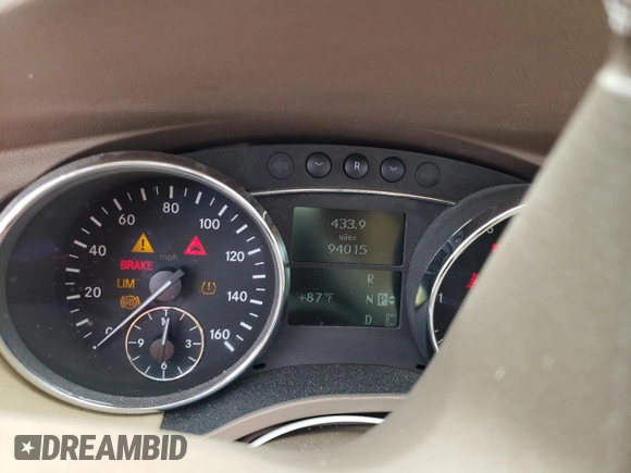 2007 Mercedes-Benz R 3.5L with VIN 4JGCB65E27A041423, listed as a Copart auction lot 54538665 with 94,015 mi miles and Salvage title. Bid and sale history available at DreamBid. Image 9.