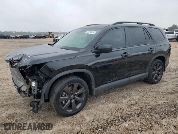 2023 Honda Pilot Sport with VIN 5FNYG1H31PB024807, listed as a Copart auction lot 68918834 with 25,270 mi miles and Salvage Title. Bid and sale history available at carsss.com. Image 1.