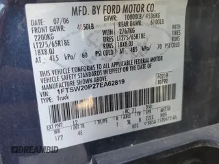 2007 Ford Super Duty F-250 XL with VIN 1FTSW20P27EA62819, listed as a Copart auction lot 82881444 with 244,004 mi miles and Salvage Title. Bid and sale history available at carsss.com. Image 12.