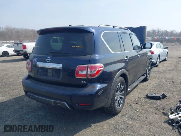 2020 Nissan Armada SL with VIN JN8AY2NDXLX017988, listed as a IAAI auction lot 41803358 with Not Provided miles. Bid and sale history available at carsss.com. Image 4.