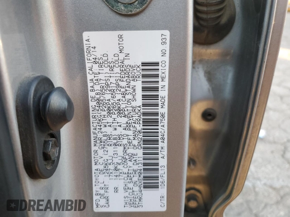 2014 Toyota Tacoma PreRunner with VIN 3TMKU4HNXEM041311, listed as a Copart auction lot 84065684 with 212,473 mi miles and Salvage title. Bid and sale history available at DreamBid. Image 12.