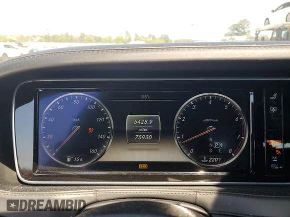 2014 Mercedes-Benz S S 550 with VIN WDDUG8CB0EA051322, listed as a Copart auction lot 52672685 with 75,930 mi miles and Salvage Title. Bid and sale history available at carsss.com. Image 9.