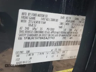 2019 Ford Expedition Max XLT с VIN 1FMJK1HT8KEA27743, выставлен на аукционе IAAI как лот 41509331 с пробегом 140 275 миль миль и . История ставок и продаж доступна на DreamBid. Изображение 9.