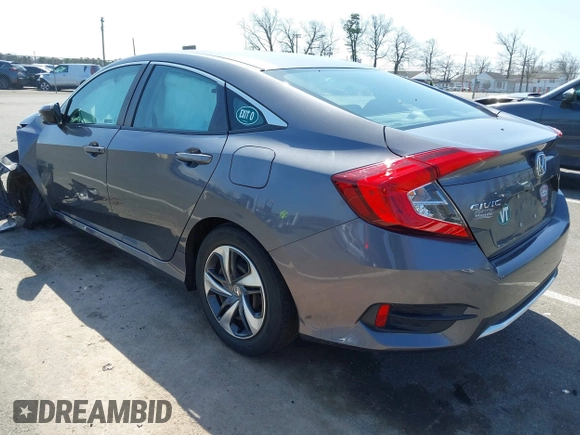 2020 Honda Civic Sedan LX with VIN 2HGFC2F66LH515272, listed as a IAAI auction lot 41946912 with 87,176 mi miles. Bid and sale history available at carsss.com. Image 3.