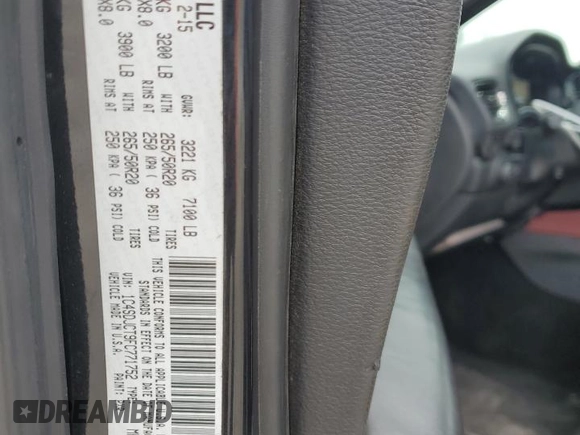 2015 Dodge Durango R/T with VIN 1C4SDJCT9FC771752, listed as a Copart auction lot 63583095 with Not provided miles and Clean title. Bid and sale history available at DreamBid. Image 13.