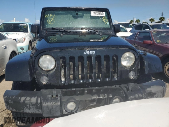 2014 Jeep Wrangler Sahara with VIN 1C4AJWBG3EL258582, listed as a Copart auction lot 74921604 with 17,777 mi miles and Non Repairable. Bid and sale history available at DreamBid. Image 5.
