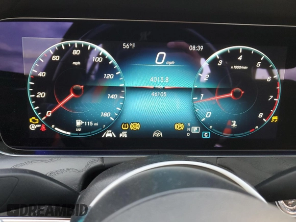 2022 Mercedes-Benz E 350 with VIN W1KZF8DB8NB080388, listed as a Copart auction lot 43158605 with 46,105 mi miles and Salvage Title. Bid and sale history available at DreamBid. Image 9.