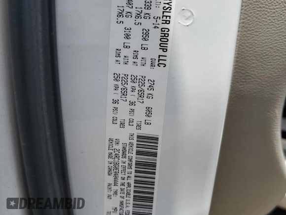 2014 Chrysler Town & Country Touring z VIN 2C4RC1BG0ER404444, wystawiony jako Copart lot #60194645 z przebiegiem 136 826 mil mil oraz Szkoda całkowita • Salvage title. Historia ofert i sprzedaży dostępna na DreamBid. Obrazek 13.