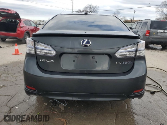 2010 Lexus HS 250h with VIN JTHBB1BA2A2000939, listed as a Copart auction lot 43971425 with 241,565 mi miles and Salvage Title. Bid and sale history available at DreamBid. Image 6.