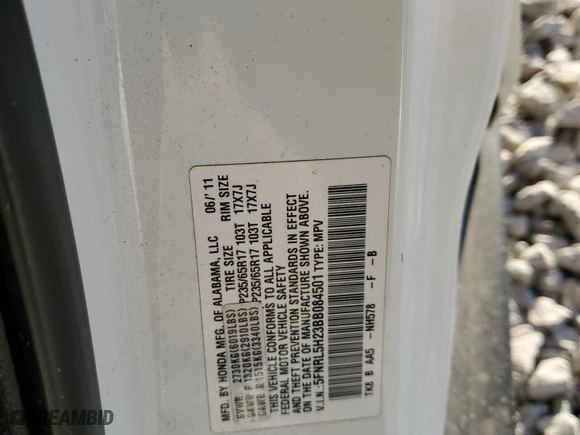 2011 Honda Odyssey LX with VIN 5FNRL5H23BB084501, listed as a Copart auction lot 48118105 with 317,420 mi miles and Salvage Title. Bid and sale history available at carsss.com. Image 15.