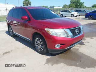 2014 Nissan Pathfinder S z VIN 5N1AR2MN8EC604506, wystawiony jako IAAI lot #42329725 z przebiegiem 163 520 mil mil oraz . Historia ofert i sprzedaży dostępna na DreamBid. Obrazek 1.